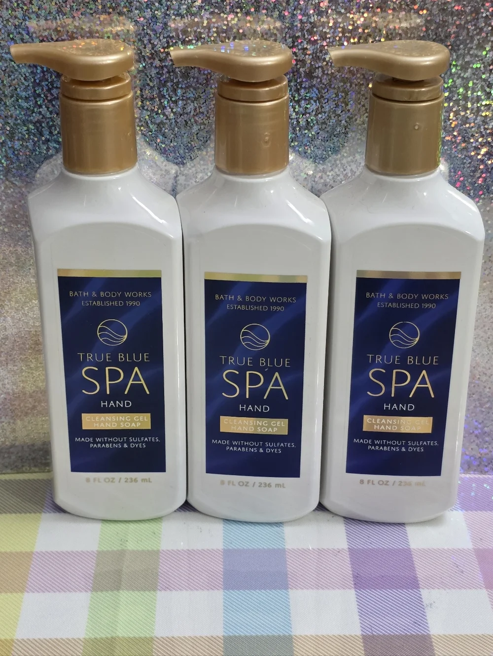 Bath & Body Works True Blue Spa Cleansing Gel Hand Soap Set of 3 NEW Rare